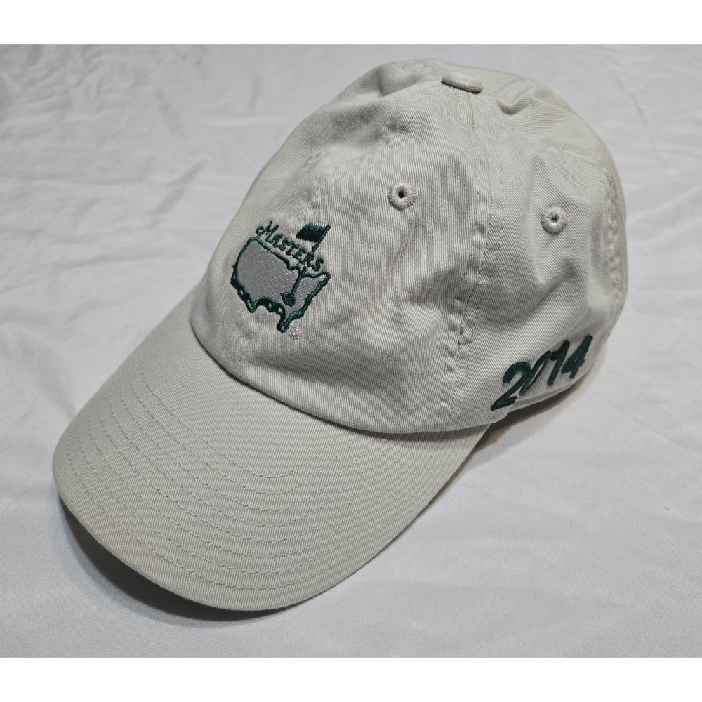 Masters 2014 American Needle Golf Cap Hat Adjustable Cream/khaki Cotton Embroidr